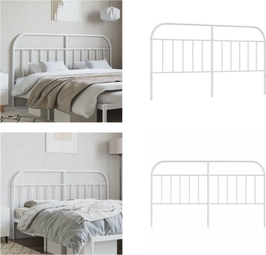 VidaXL Hoofdbord metaal wit 180 cm Hoofdbord Hoofdborden Hoofdeinde Metalen Hoofdbord - Foto 2