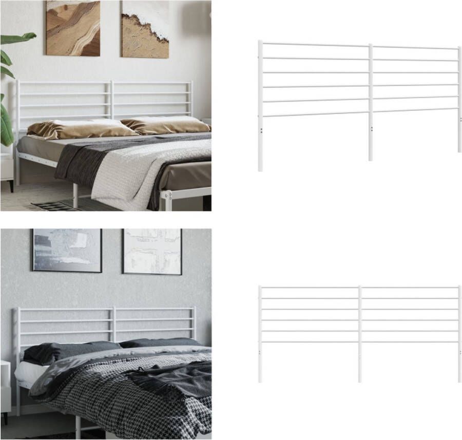 VidaXL Hoofdbord metaal wit 200 cm Hoofdbord Hoofdborden Hoofdeinde Metalen Hoofdbord - Foto 5