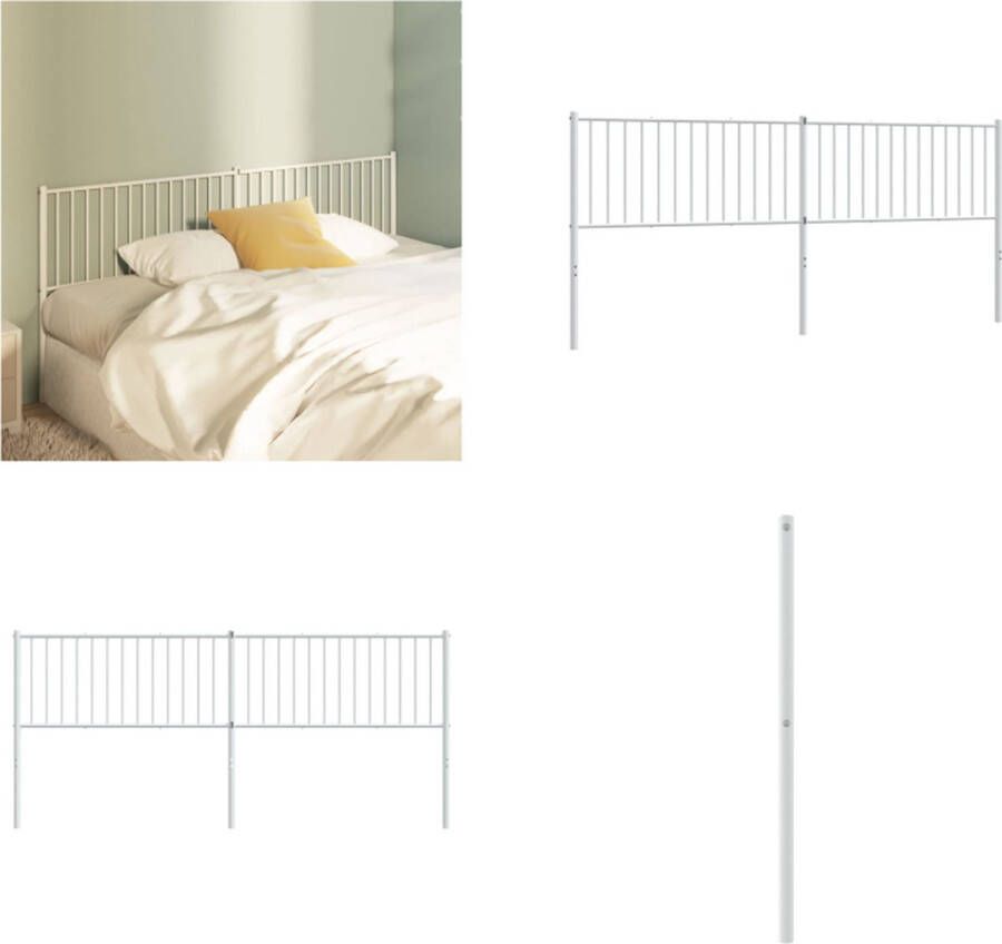 VidaXL Hoofdbord metaal wit 200 cm Hoofdbord Hoofdborden Hoofdeinde Metalen Hoofdbord