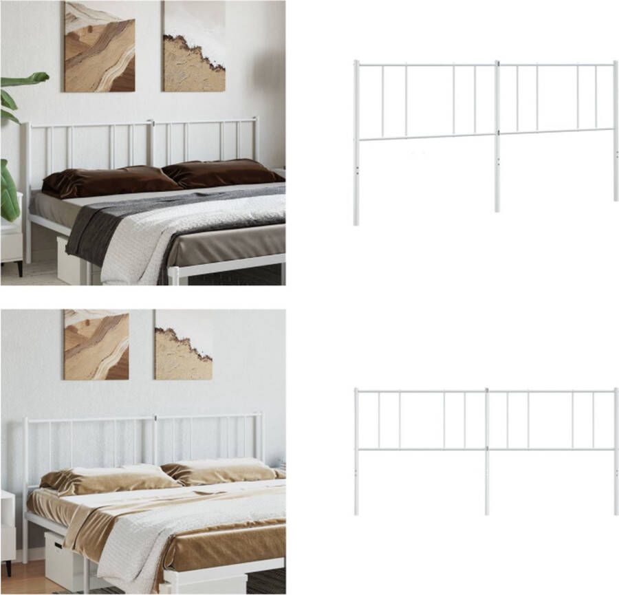 VidaXL Hoofdbord metaal wit 200 cm Hoofdbord Hoofdborden Hoofdeinde Metalen Hoofdbord - Foto 3