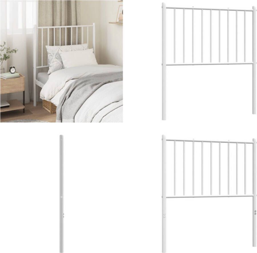 VidaXL Hoofdbord metaal wit 80 cm Hoofdbord Hoofdborden Hoofdeinde Metalen Hoofdbord - Foto 2