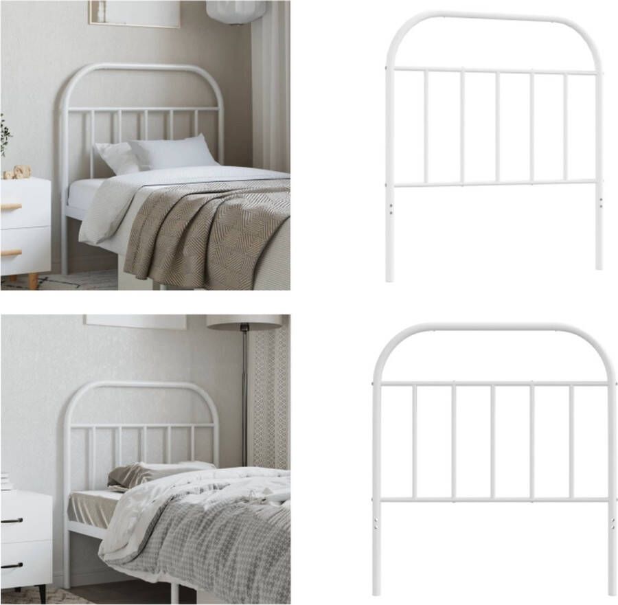 VidaXL Hoofdbord metaal wit 90 cm Hoofdbord Hoofdborden Hoofdeinde Metalen Hoofdbord
