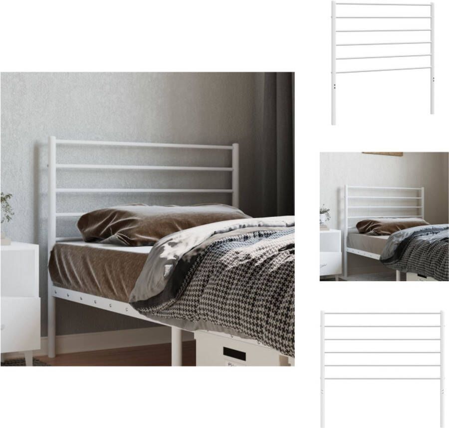 VidaXL Hoofdbord Metaal Wit 95 x 3 x 90 cm Robuust en Comfortabel Bedonderdeel