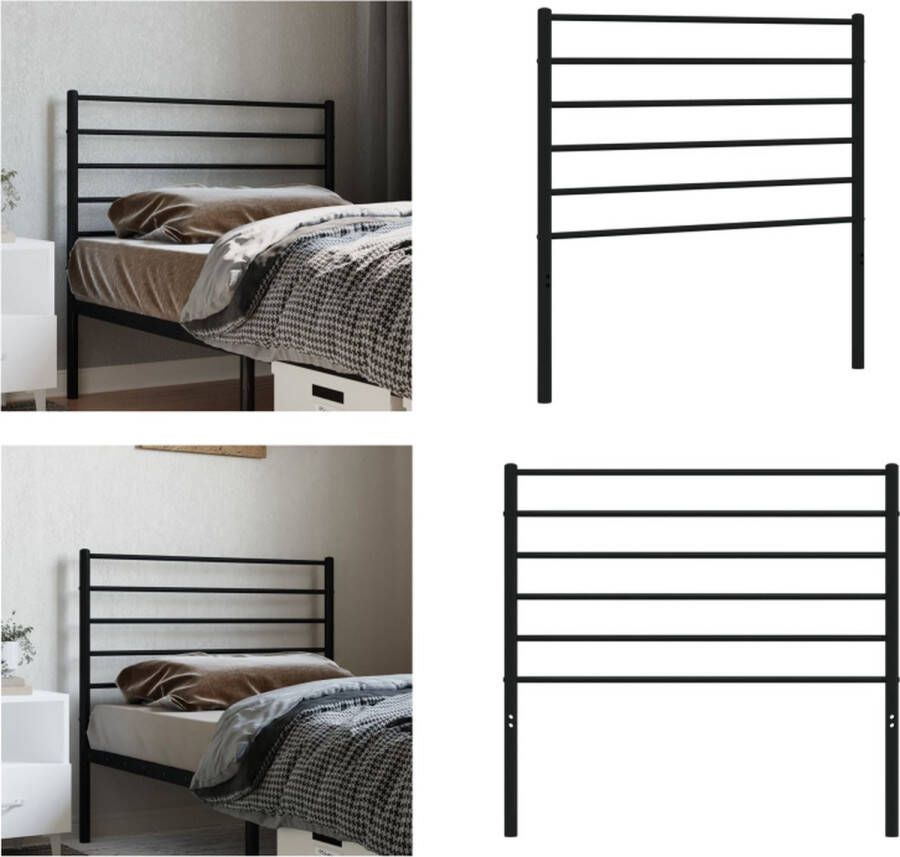 VidaXL Hoofdbord metaal zwart 100 cm Hoofdbord Hoofdborden Hoofdeinde Metalen Hoofdbord - Foto 2