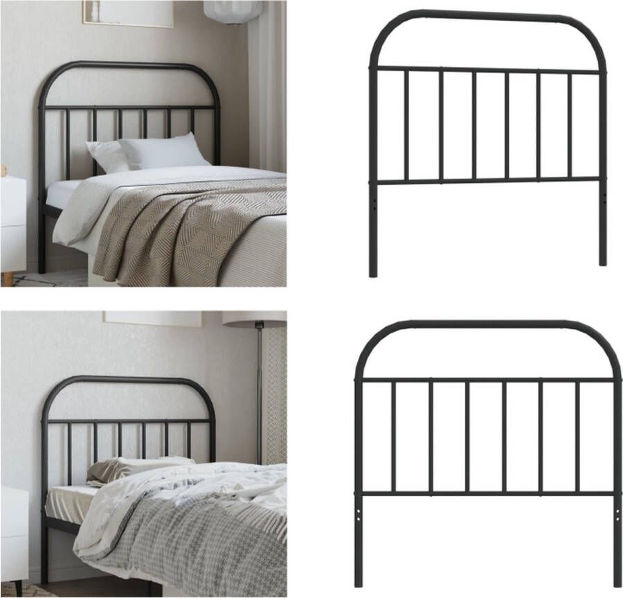 VidaXL Hoofdbord metaal zwart 100 cm Hoofdbord Hoofdborden Hoofdeinde Metalen Hoofdbord