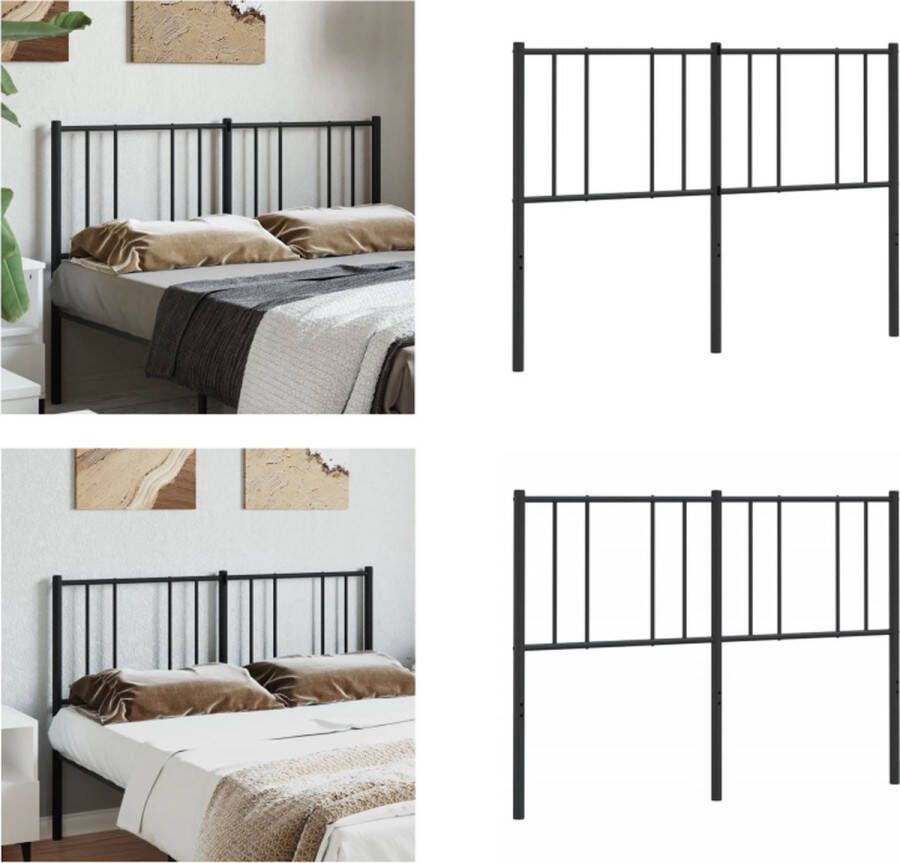VidaXL Hoofdbord metaal zwart 120 cm Hoofdbord Hoofdborden Hoofdeinde Metalen Hoofdbord - Foto 2