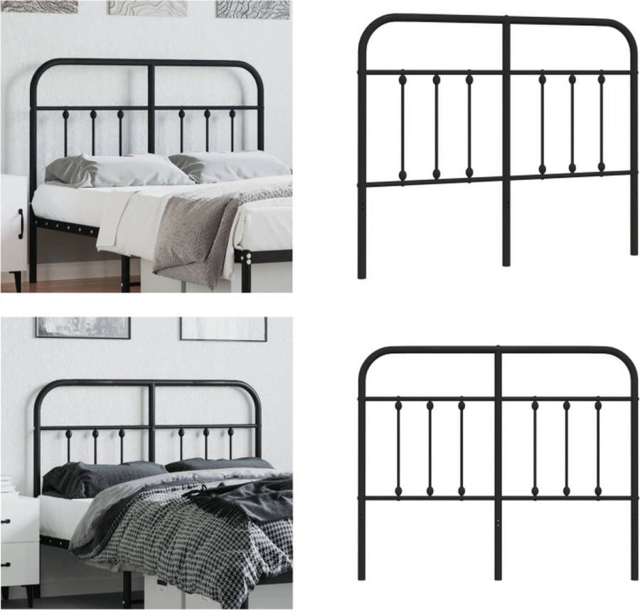 VidaXL Hoofdbord metaal zwart 120 cm Hoofdbord Hoofdborden Hoofdeinde Metalen Hoofdbord