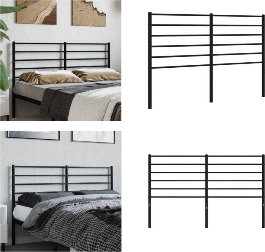 VidaXL Hoofdbord metaal zwart 150 cm Hoofdbord Hoofdborden Hoofdeinde Metalen Hoofdbord - Foto 2