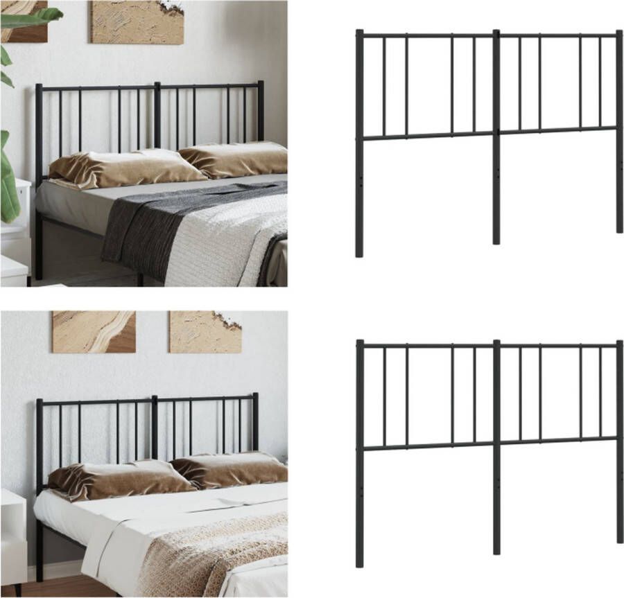 VidaXL Hoofdbord metaal zwart 160 cm Hoofdbord Hoofdborden Hoofdeinde Metalen Hoofdbord