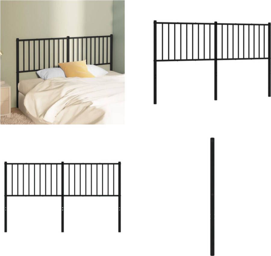 VidaXL Hoofdbord metaal zwart 160 cm Hoofdbord Hoofdborden Hoofdeinde Metalen Hoofdbord - Foto 2