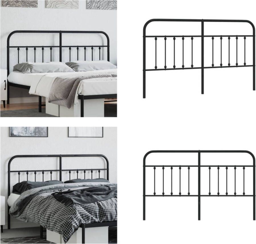 VidaXL Hoofdbord metaal zwart 160 cm Hoofdbord Hoofdborden Hoofdeinde Metalen Hoofdbord