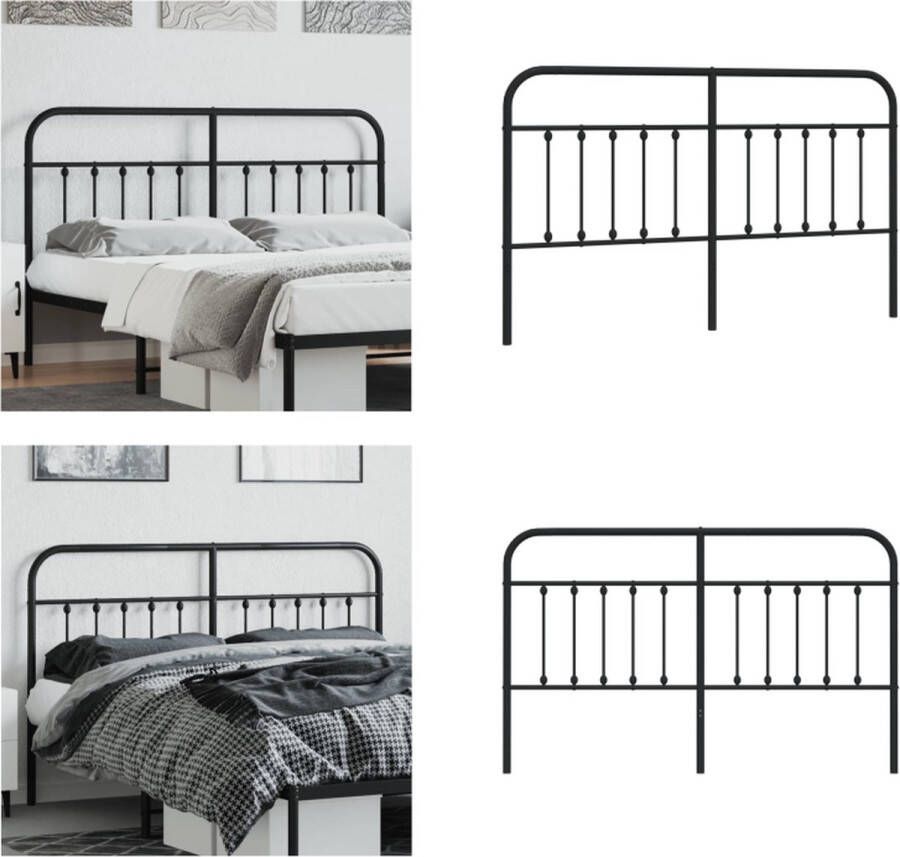 VidaXL Hoofdbord metaal zwart 180 cm Hoofdbord Hoofdborden Hoofdeinde Metalen Hoofdbord - Foto 2