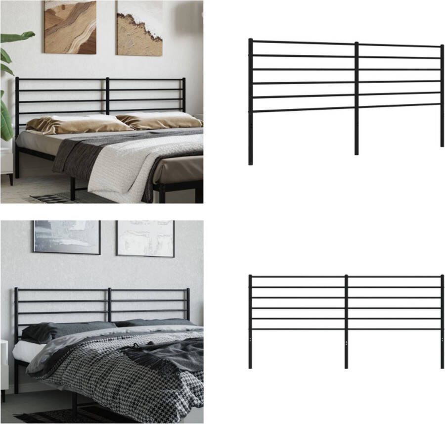 VidaXL Hoofdbord metaal zwart 180 cm Hoofdbord Hoofdborden Hoofdeinde Metalen Hoofdbord - Foto 2