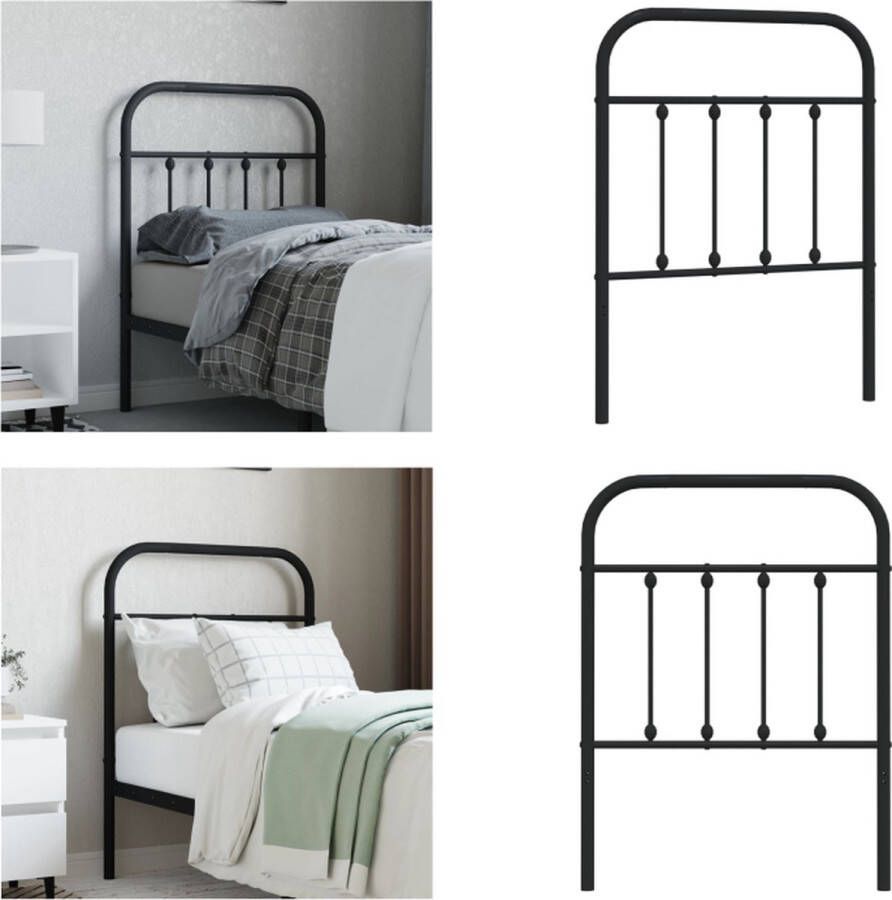 VidaXL Hoofdbord metaal zwart 75 cm Hoofdbord Hoofdborden Hoofdeinde Metalen Hoofdbord - Foto 2