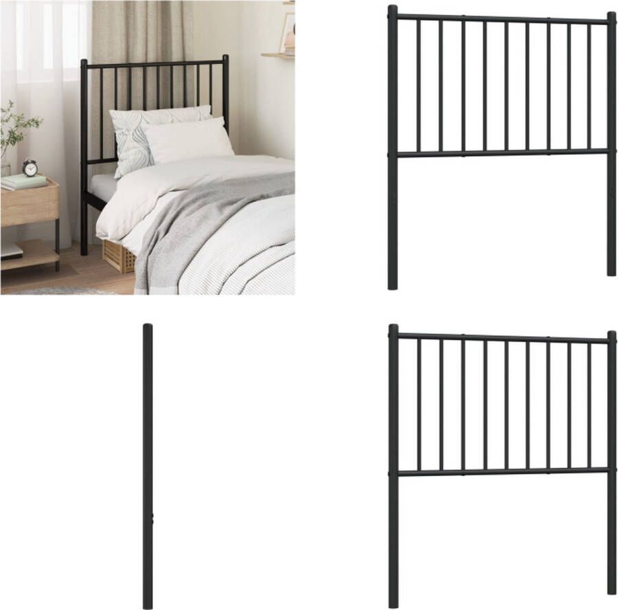 VidaXL Hoofdbord metaal zwart 80 cm Hoofdbord Hoofdborden Hoofdeinde Metalen Hoofdbord - Foto 2