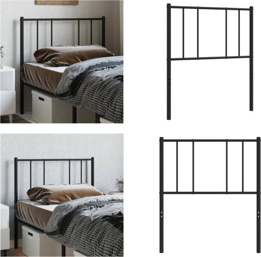 VidaXL Hoofdbord metaal zwart 80 cm Hoofdbord Hoofdborden Hoofdeinde Metalen Hoofdbord