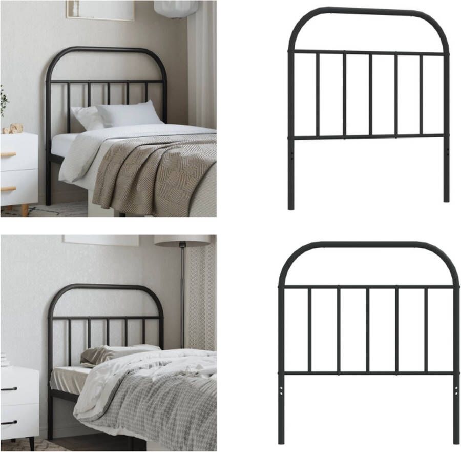 VidaXL Hoofdbord metaal zwart 80 cm Hoofdbord Hoofdborden Hoofdeinde Metalen Hoofdbord