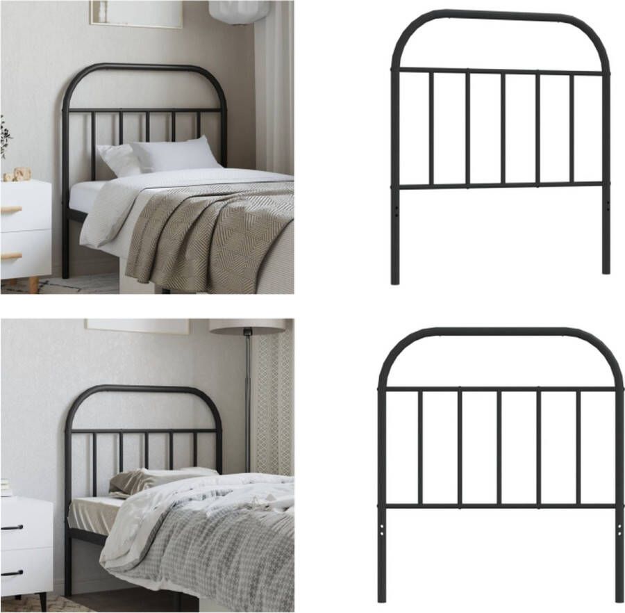 VidaXL Hoofdbord metaal zwart 90 cm Hoofdbord Hoofdborden Hoofdeinde Metalen Hoofdbord