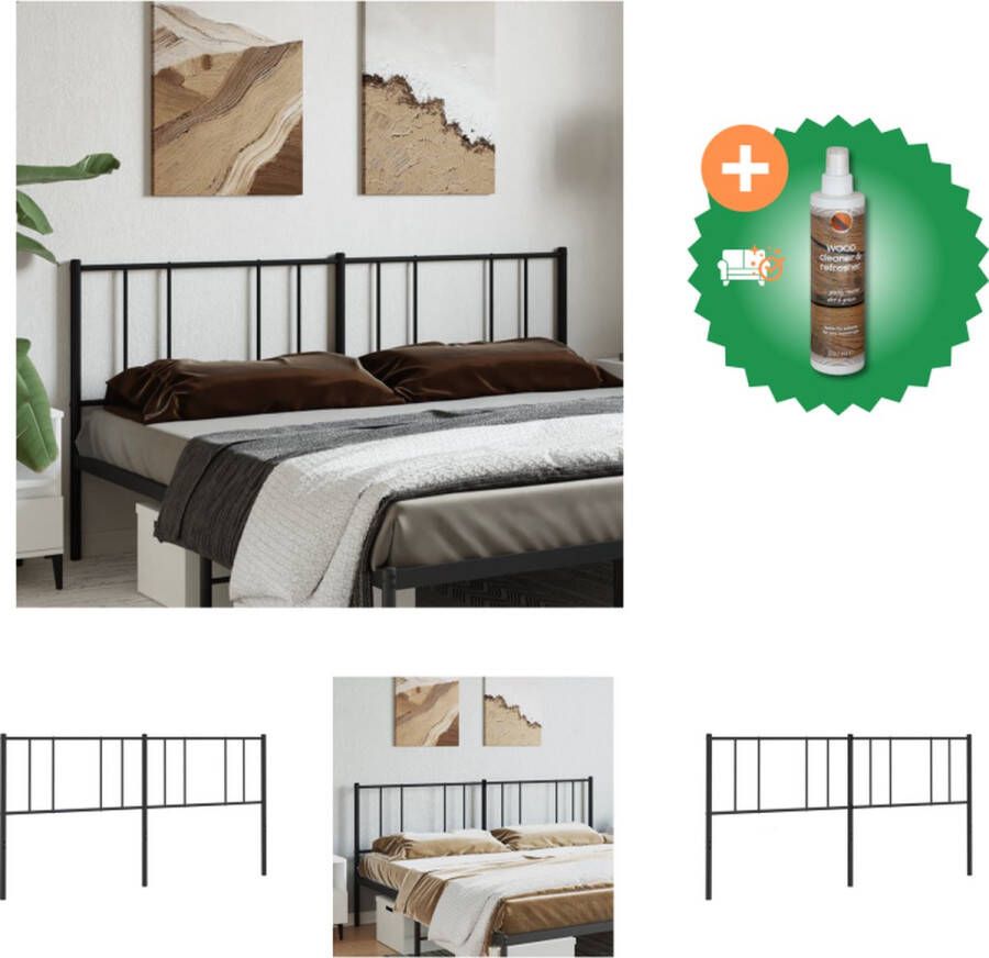 VidaXL Hoofdbord Metalen 206 x 3 x 90 cm Robuuste constructie Bedonderdeel Inclusief Houtreiniger en verfrisser