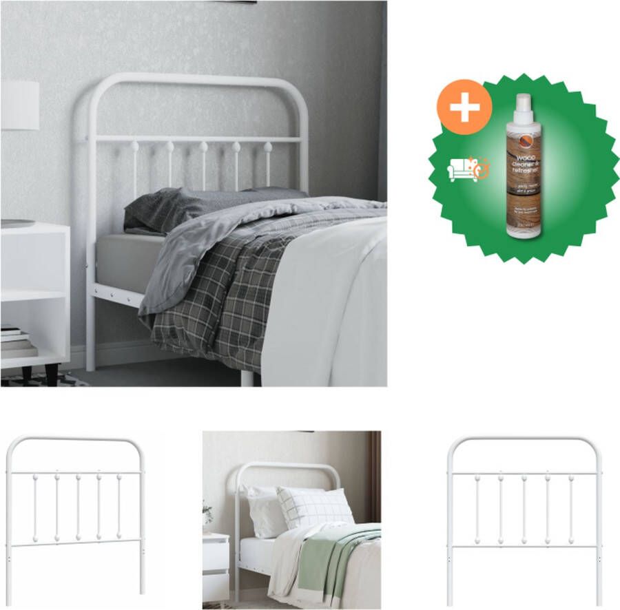 VidaXL Hoofdbord 95-5x4x100 cm massief grenenhout wit Hoofdbord Hoofdborden Hoofdeinde Houten Hoofdbord