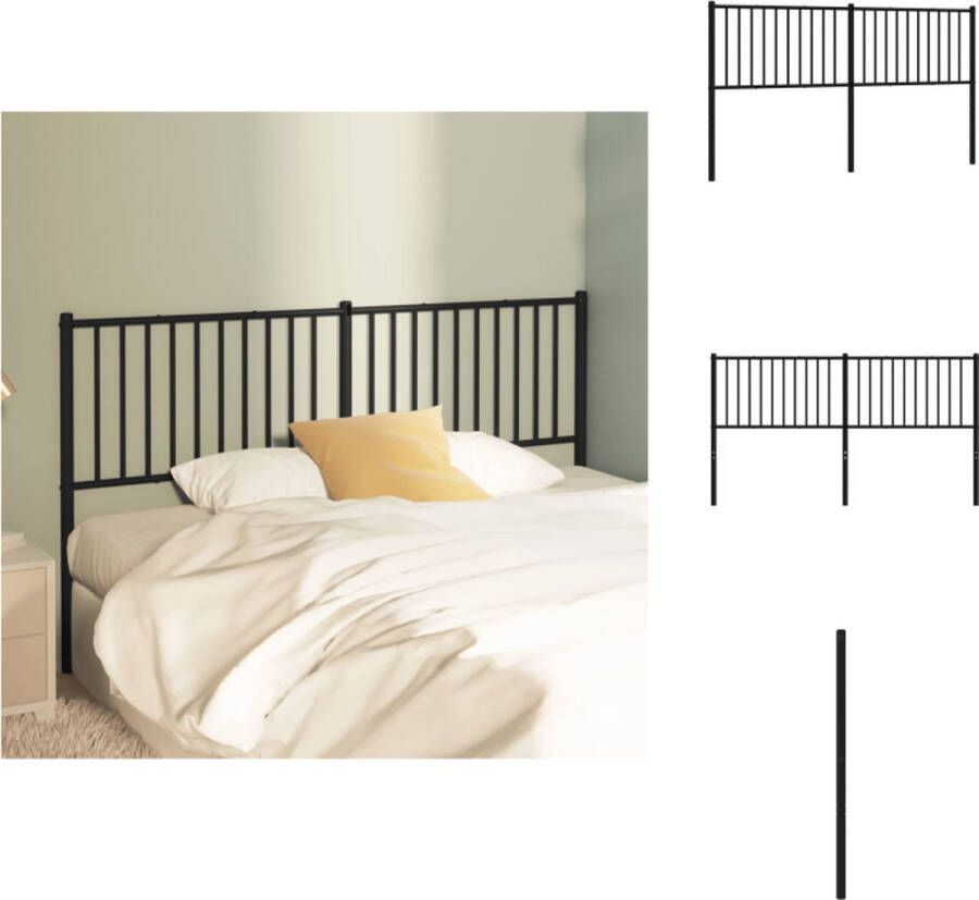 VidaXL Hoofdbord Metalen Bed 166 x 3 x 90 cm Zwart Bedonderdeel