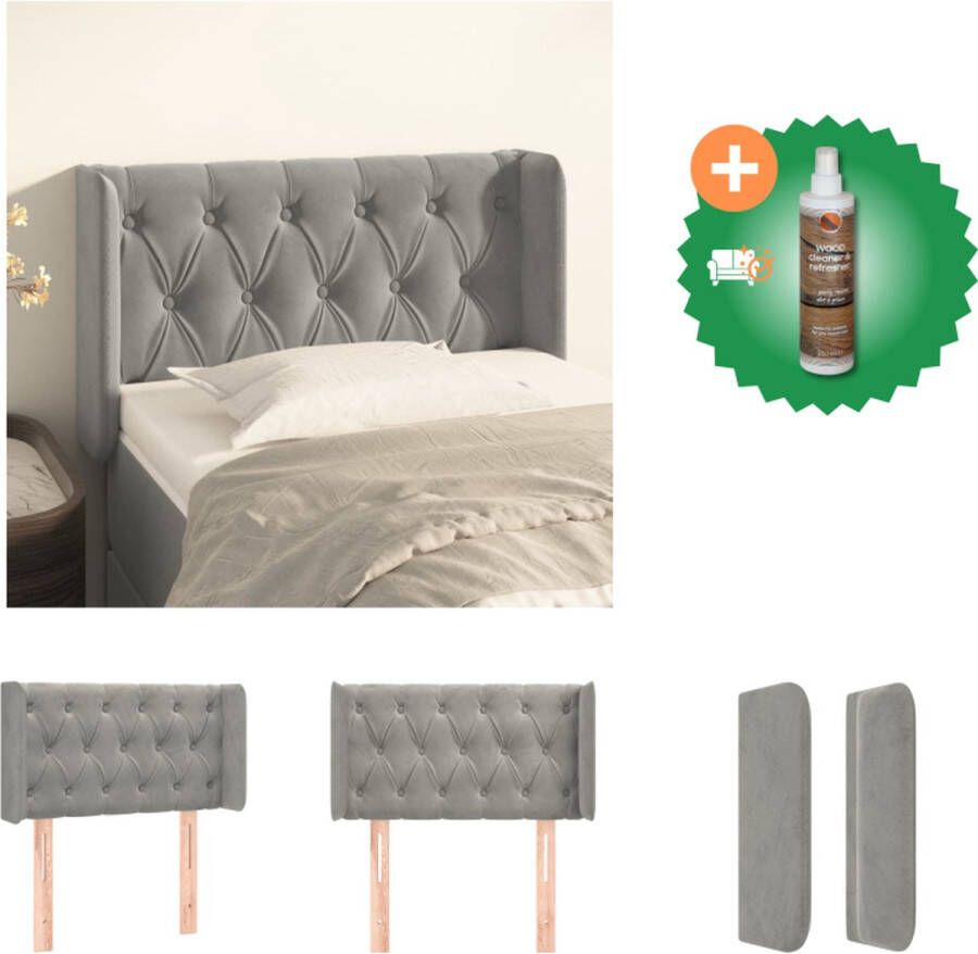 VidaXL Hoofdbord naam Bedmeubilair 83 x 16 x 78 88 cm Lichtgrijs Bedonderdeel Inclusief Houtreiniger en verfrisser