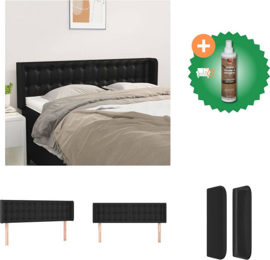 VidaXL Hoofdbord Naam van de Hoofdbord Kunstleer Zwart 147 x 16 x 78 88 cm Bedonderdeel Inclusief Houtreiniger en verfrisser