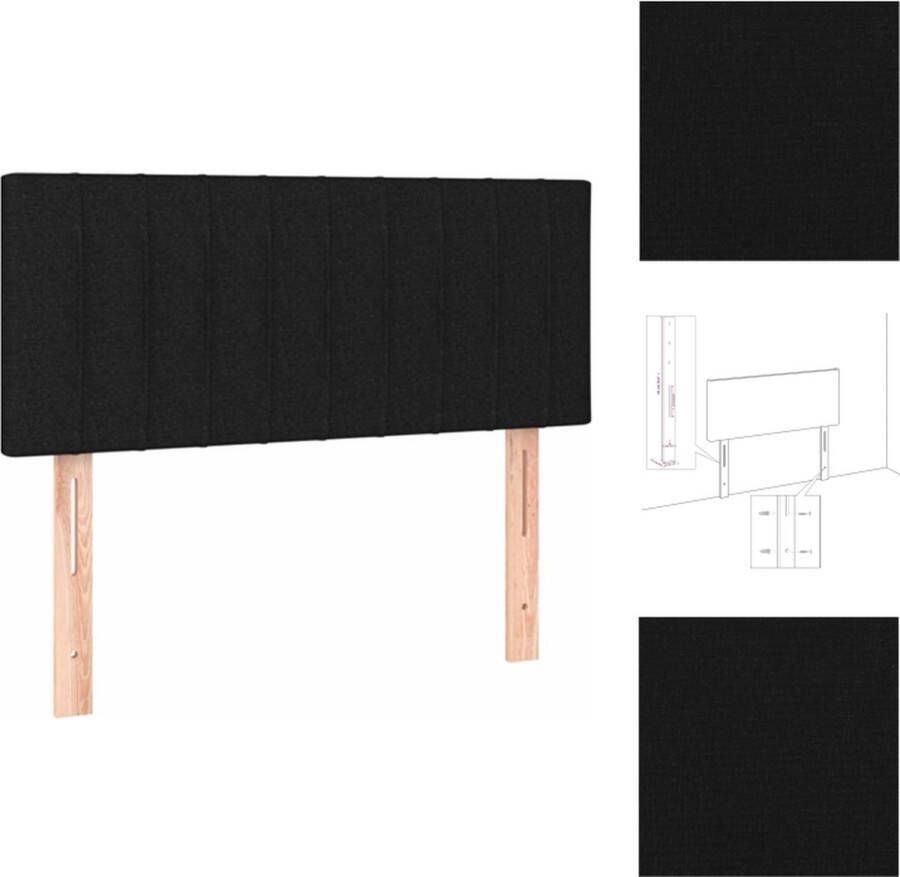 VidaXL Hoofdbord met Verstelbare Hoogte 80 x 5 x 78 88 cm Zwarte Stoffen Bekleding en Houten Poten Bedonderdeel