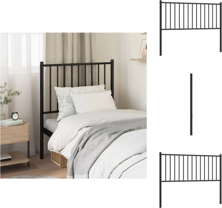VidaXL Hoofdbord Hoofdborden Hoofdeinde Metalen Hoofdbord metaal zwart 75 cm