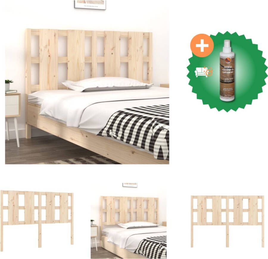 VidaXL Hoofdbord Rustiek Grenenhout 140.5 x 4 x 100 cm Onbehandeld Bedonderdeel Inclusief Houtreiniger en verfrisser