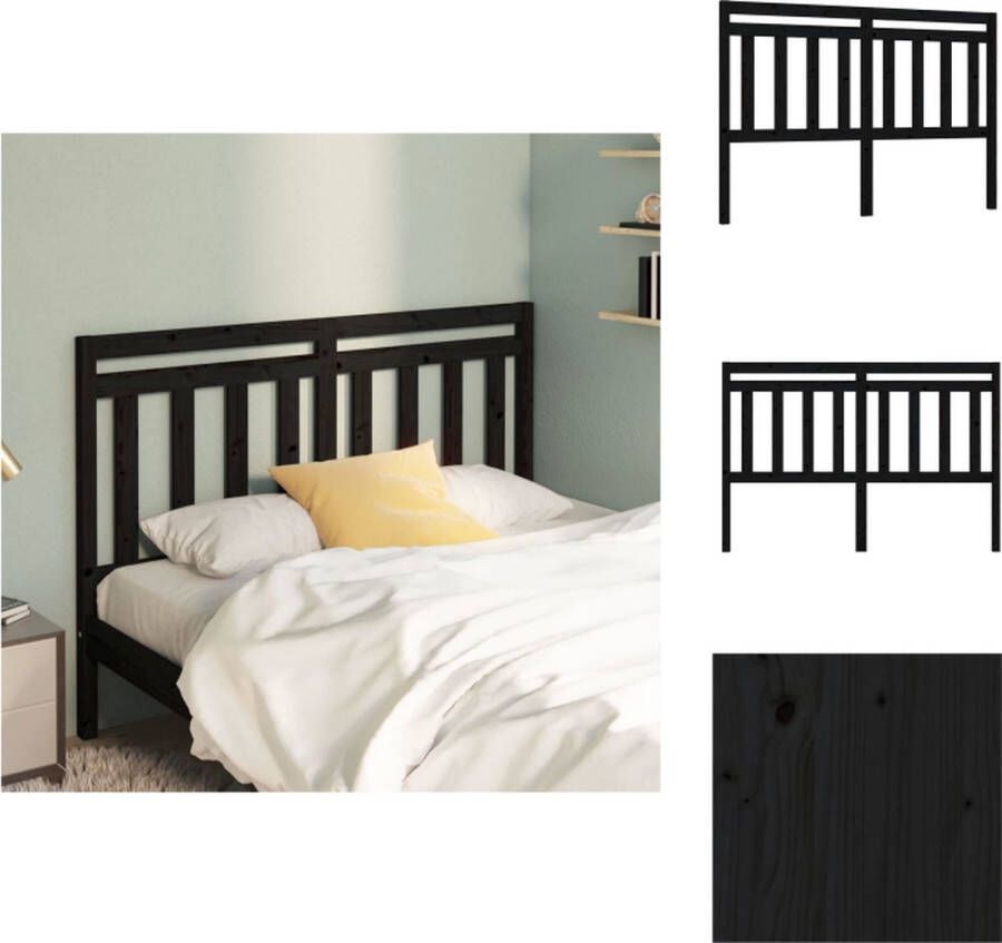VidaXL Hoofdbord Hoofdborden Hoofdeinde Houten Hoofdbord 166x4x100 cm massief grenenhout zwart