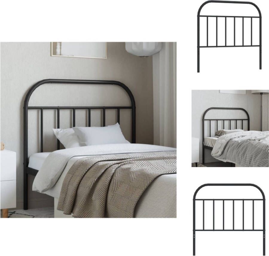 VidaXL Hoofdbord Hoofdborden Hoofdeinde Metalen Hoofdbord metaal zwart 107 cm - Foto 2