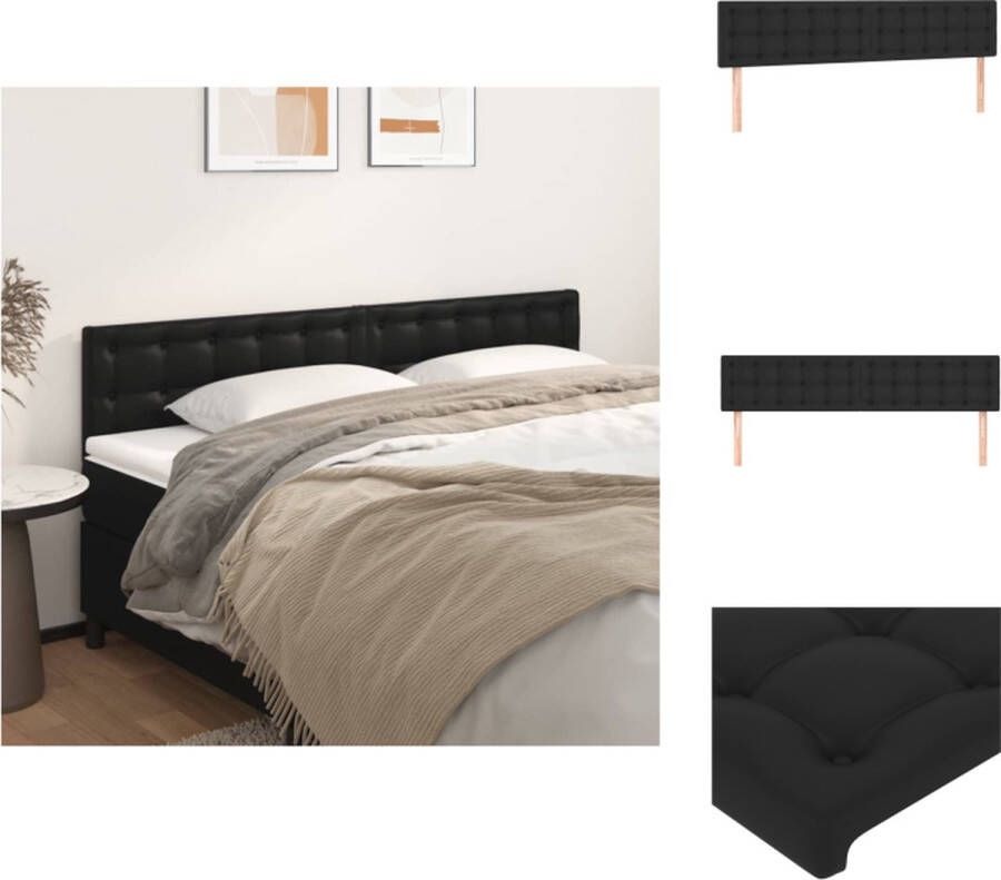 VidaXL Hoofdbord Stijlvol kunstleer verstelbaar en stevig Kleur- zwart Afmetingen- 200 x 5 x 78 88 cm Inclusief 2 hoofdeinden Bedonderdeel - Foto 2