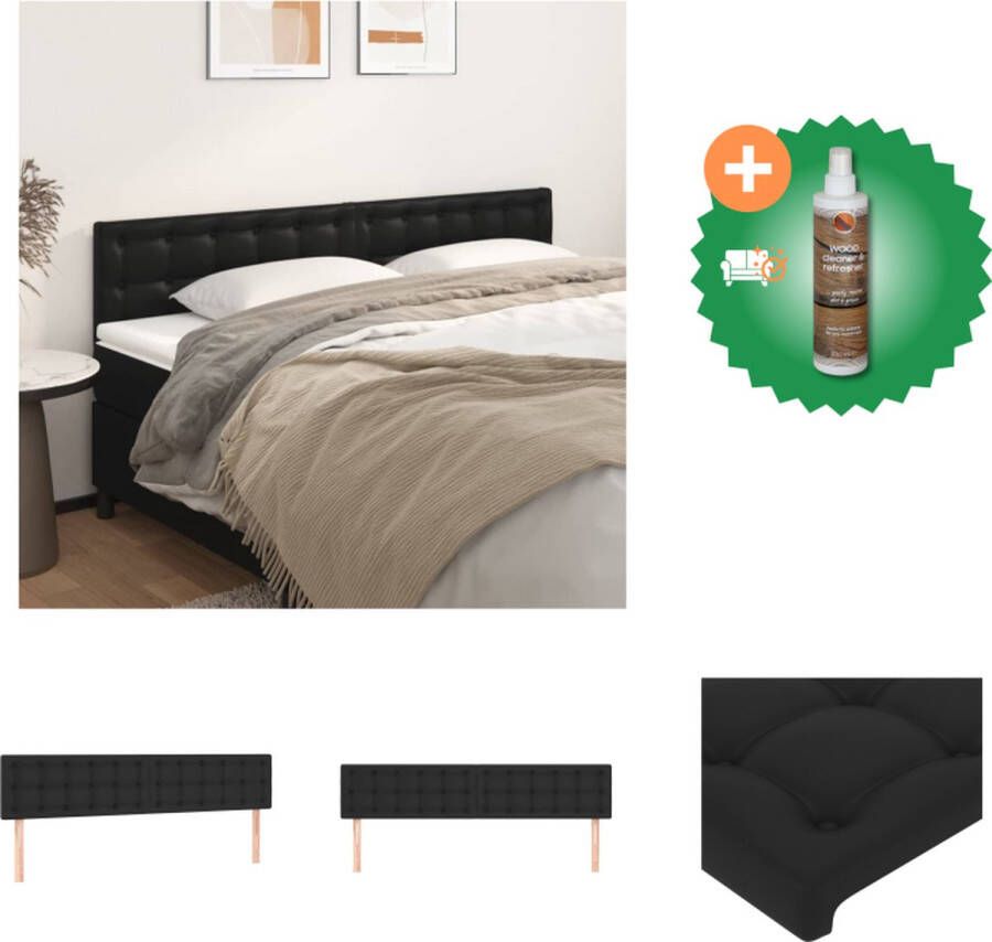 VidaXL Hoofdbord Stijlvol kunstleer verstelbaar en stevig Kleur- zwart Afmetingen- 200 x 5 x 78 88 cm Inclusief 2 hoofdeinden Bedonderdeel Inclusief Houtreiniger en verfrisser