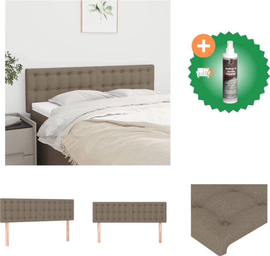 VidaXL Hoofdbord Taupe Comfort 144 x 5 x 78 88 cm Duurzaam materiaal Stevige poten Verstelbare hoogte Bedonderdeel Inclusief Reiniger