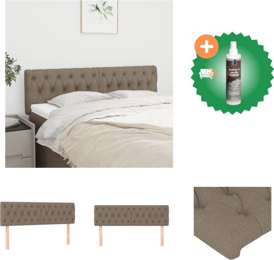 VidaXL Hoofdbord Stof Taupe 160 x 7 x 78 88 cm Verstelbare hoogte Comfortabele ondersteuning Bedonderdeel Inclusief Reiniger