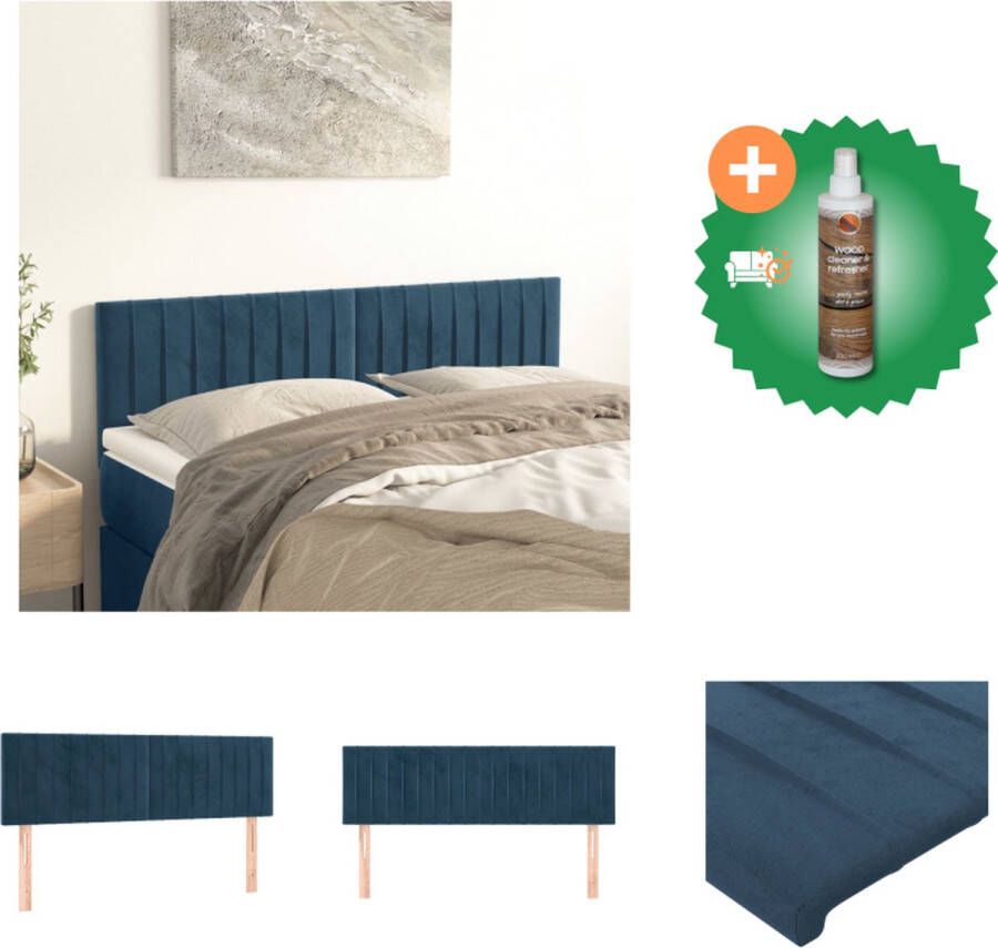 VidaXL Hoofdbord Stoffen hoofdeind 144x5x78 88cm Zacht fluweel stevige poten Bedonderdeel Inclusief Houtreiniger en verfrisser - Foto 2