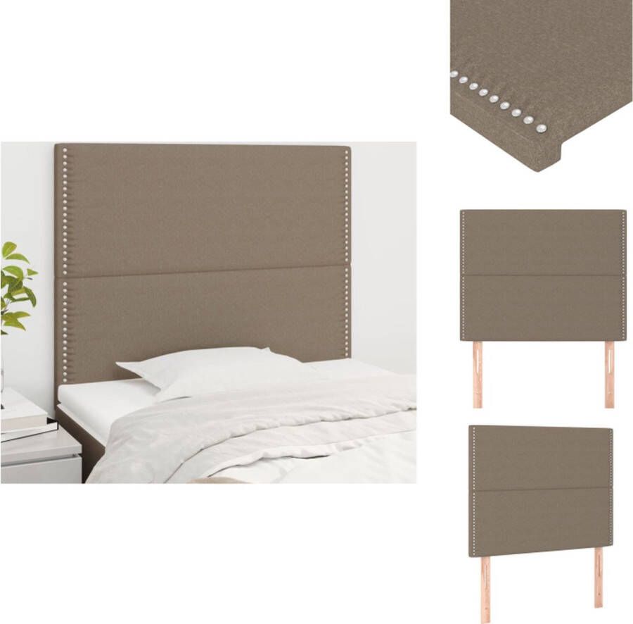 VidaXL Hoofdbord Hoofdborden Hoofdeinde Houten Hoofdbord Hoofdborden 2 st 80x5x78 88 cm stof taupe