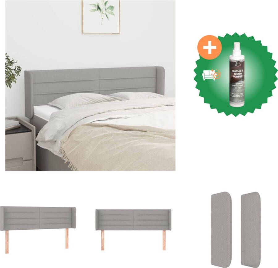 VidaXL Hoofdbord Trendy Bedaccessoires 147 x 16 x 78 88 cm Lichtgrijs Bedonderdeel Inclusief Reiniger