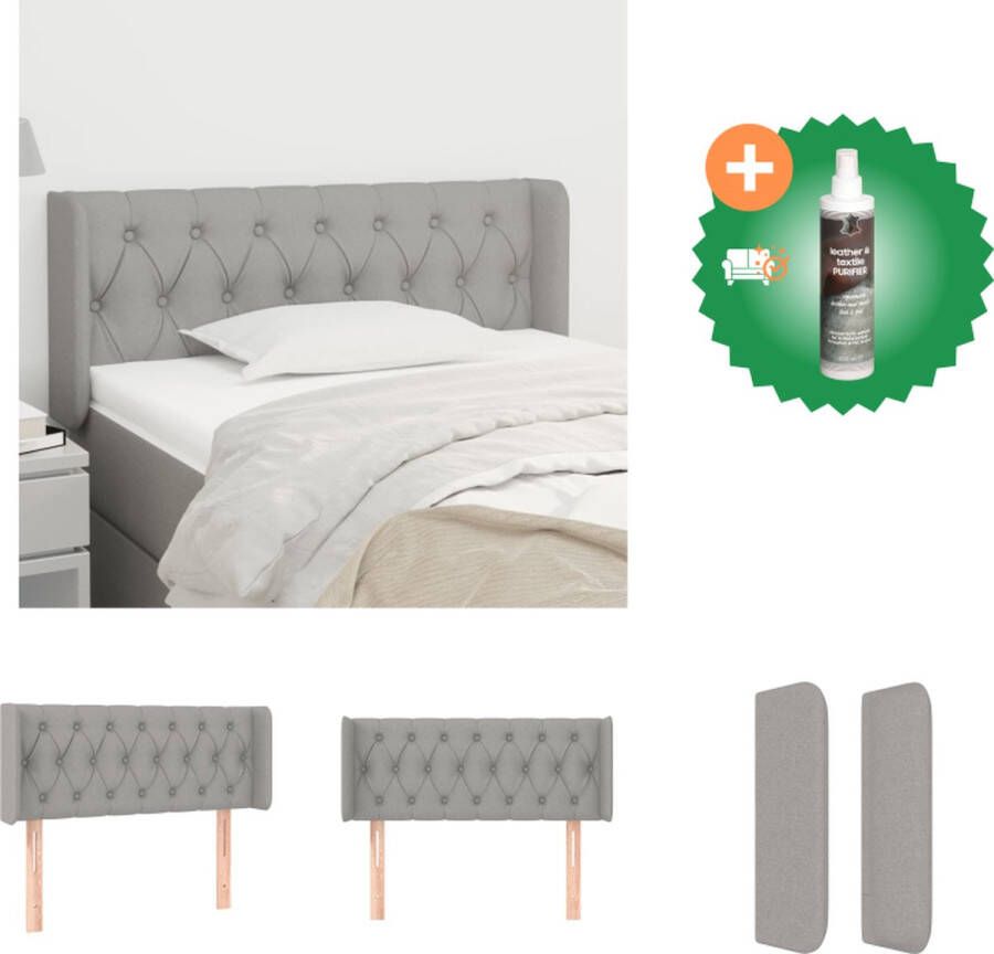 VidaXL Hoofdbord Trendy Bedmeubilair 93 x 16 x 78 88 cm Lichtgrijs stof Bedonderdeel Inclusief Reiniger