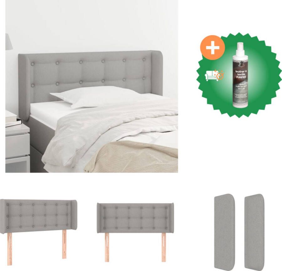 VidaXL Klassiek Hoofdbord Lichtgrijs 83 x 16 x 78 88 cm Duurzaam materiaal Bedonderdeel Inclusief Reiniger