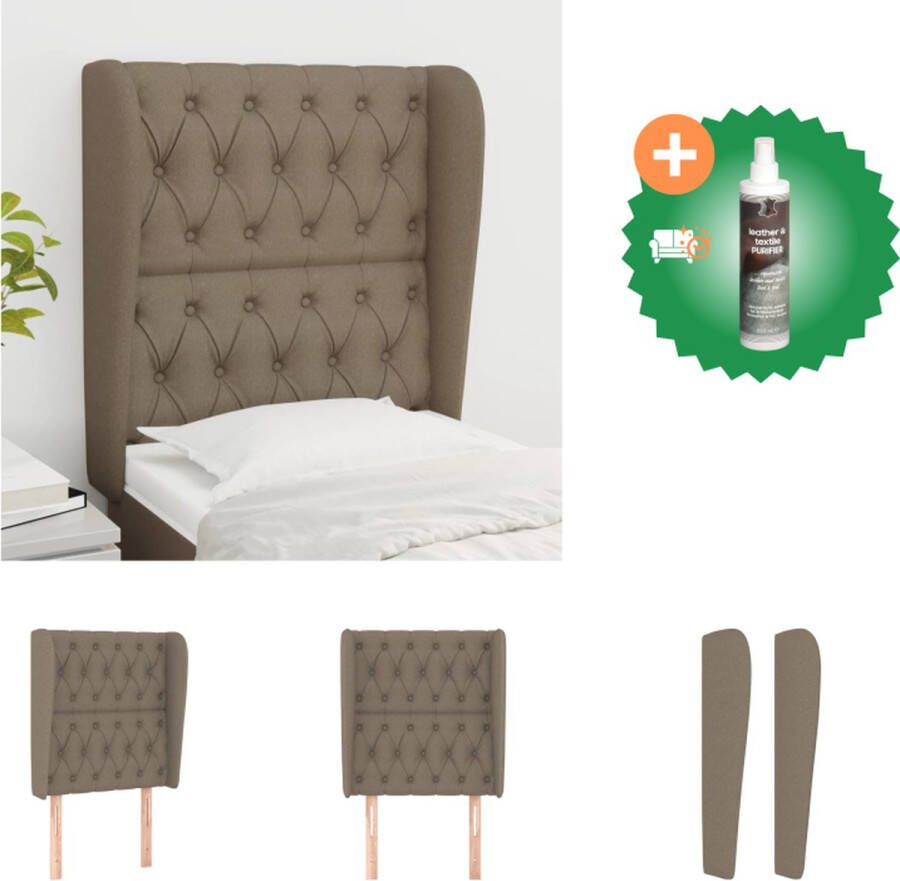 VidaXL Hoofdbord Trendy Hoofdeind en Rand 83x23x118 128 cm Taupe Bedonderdeel Inclusief Reiniger