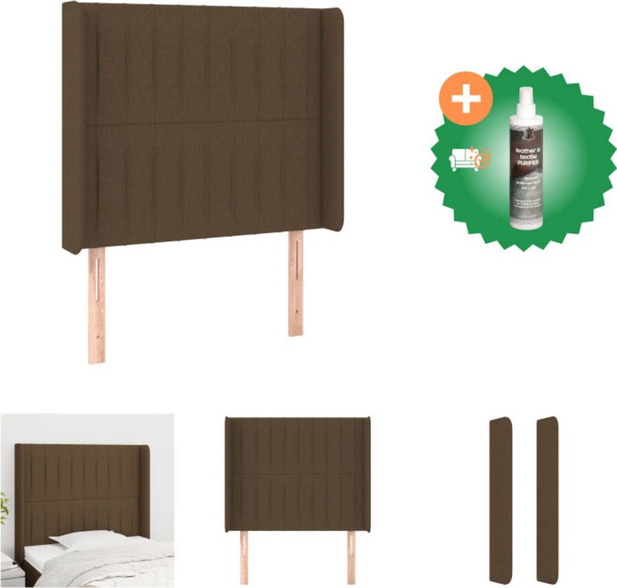 VidaXL Hoofdbord Trendy Hoofdeind met Verstelbare Hoogte Duurzaam Comfortabele Ondersteuning Donkerbruin 83x16x118 128 cm Bedonderdeel Inclusief Reiniger