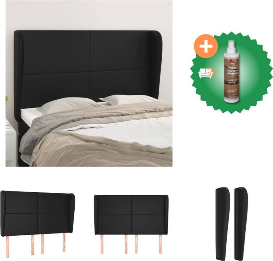 VidaXL Hoofdbord Trendy Ontwerp Kunstleer Verstelbare Hoogte Stevige Poten Zwarte Kleur 147 x 23 x 118 128 cm Bedonderdeel Inclusief Houtreiniger en verfrisser