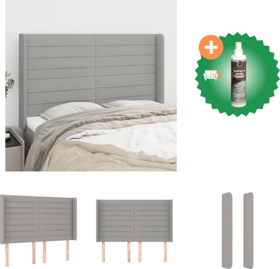 VidaXL Klassiek Hoofdbord Lichtgrijs 147x16x118 128 cm Duurzaam materiaal Bedonderdeel Inclusief Reiniger