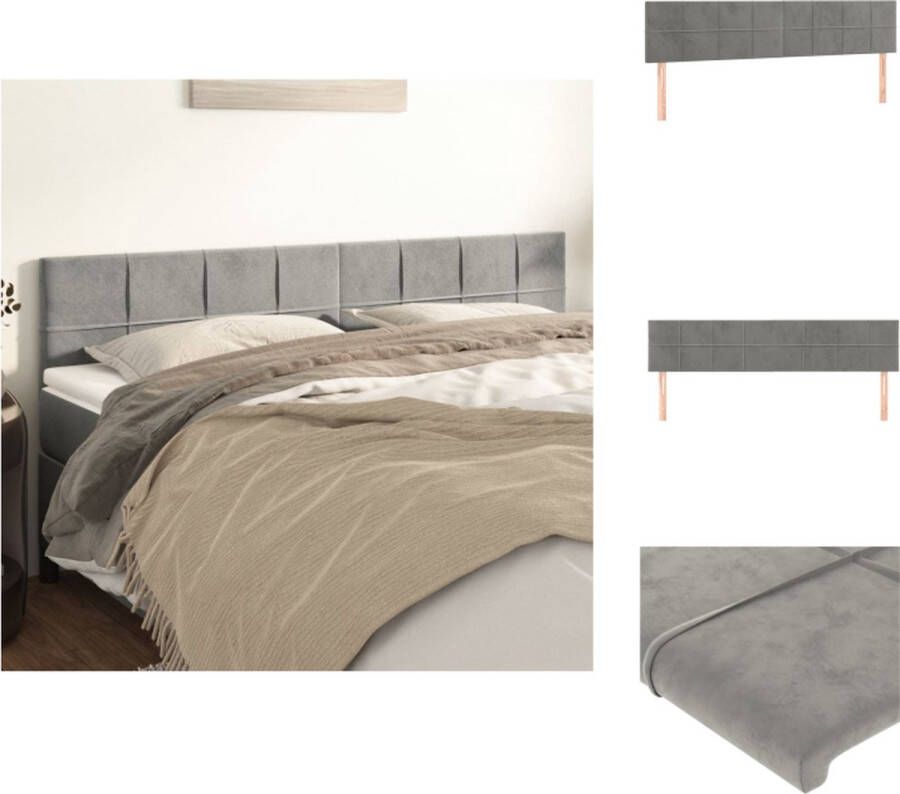 VidaXL Hoofdbord V153-XL Bedaccessoires 160 x 5 x 78 88 cm Zacht fluweel Bedonderdeel