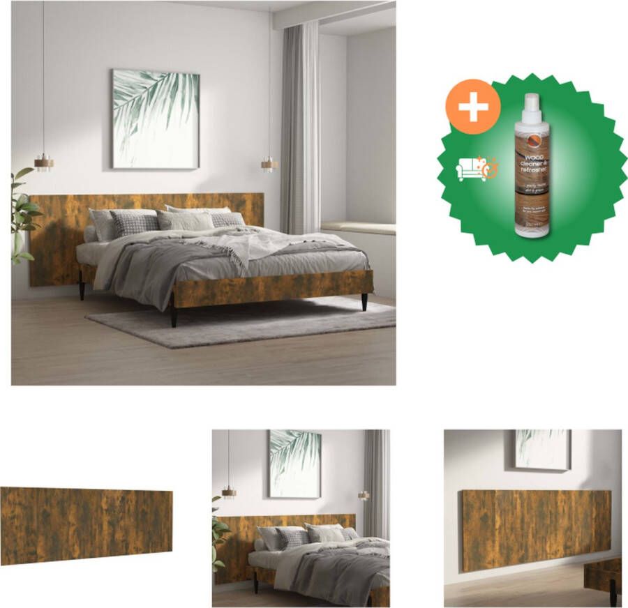 VidaXL Hoofdbord wandmodel 240x1-5x80 cm bewerkt hout gerookt eiken Bedonderdeel Inclusief Houtreiniger en verfrisser