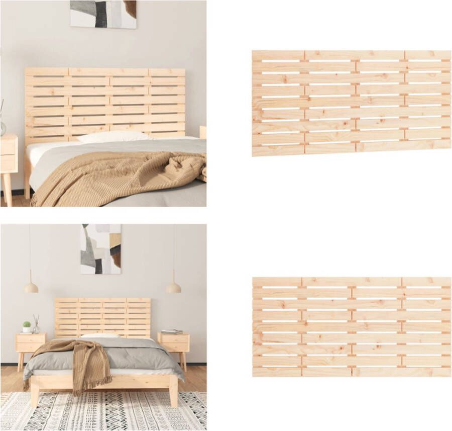 VidaXL Hoofdbord wandmontage 126x3x63 cm massief grenenhout Wandhoofdbord Wandhoofdborden Hoofdeinde Hoofdeindes