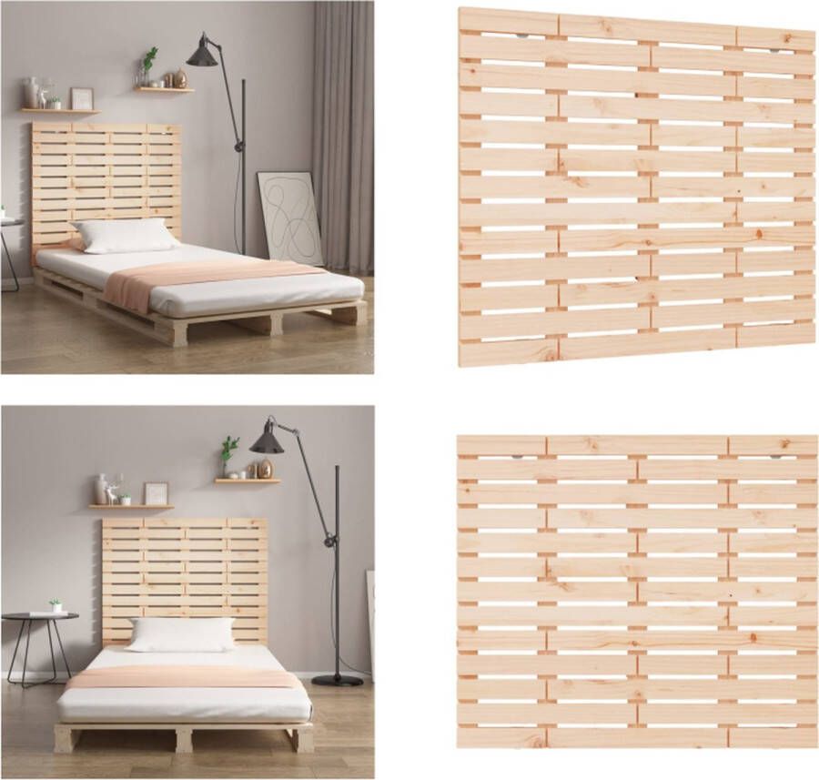 VidaXL Hoofdbord wandmontage 126x3x91 5 cm massief grenenhout Wandhoofdbord Wandhoofdborden Hoofdeinde Hoofdeindes - Foto 2
