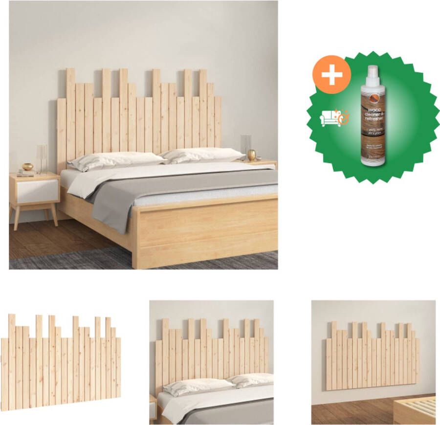 VidaXL Hoofdbord wandmontage 127-5x3x80 cm massief grenenhout Bedonderdeel Inclusief Houtreiniger en verfrisser